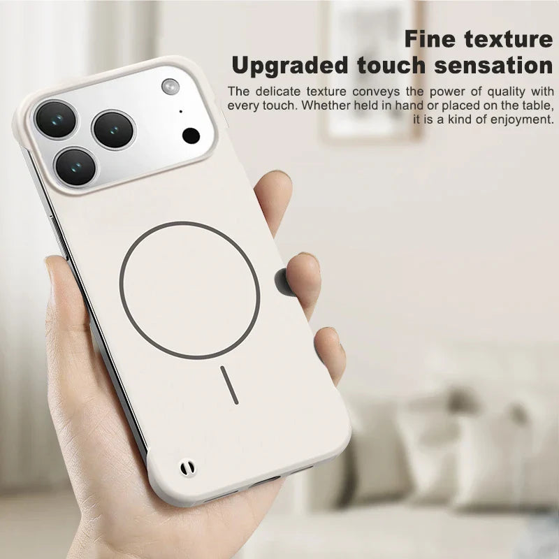 For iPhone 17 Magsafe Frameless Magnetic Wireless Charging Phone Case For iPhone 17 Air Pro Max Slim Hard Back Cover