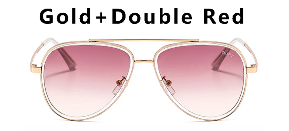 Sunglasses Women Mirror Quay Shades Brand Designer Gradient Pilot Sunglasses