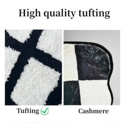 Plaid Tufting Carpets for Living Room Modern Kids Bedside Area Rugs for Bedroom Soft