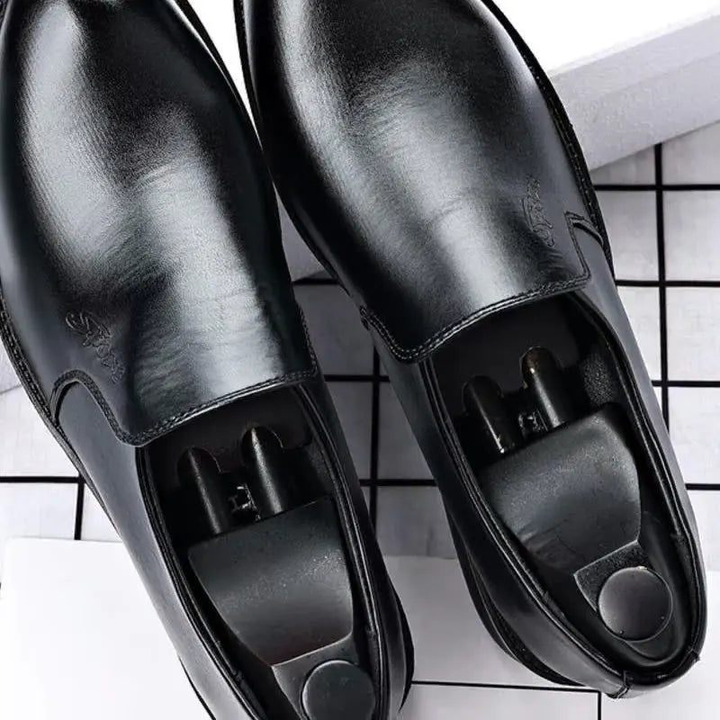 dress shoes men formal leather for men's elevator classic mens designer luxury casual social office increasing  wedding shoes