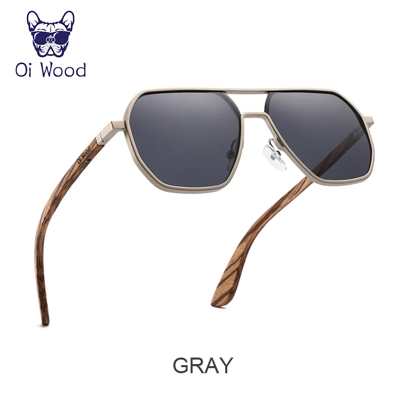 Alloy Sunglasses Men Women Wooden Polarized Sun Glasses Driving