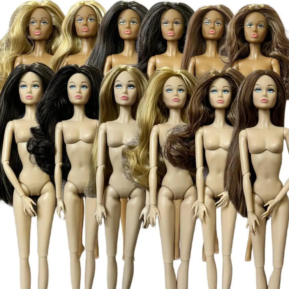 1/6 PP Face Mold Super Model Doll Figures FR Beige Dark Brown Skin Tone Joints Movable Solid Doll 30cm Doll Kids Birthday Gift