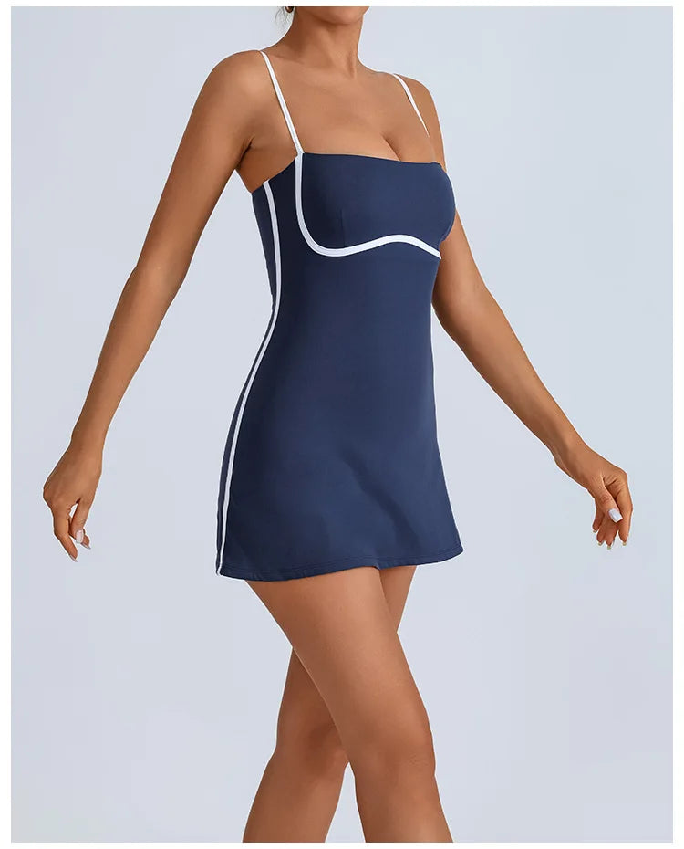 Golf Tennis Dress with Pad Sports Set Yoga for Women Workout Pickleball Clothing Badminton Skorts Activewear