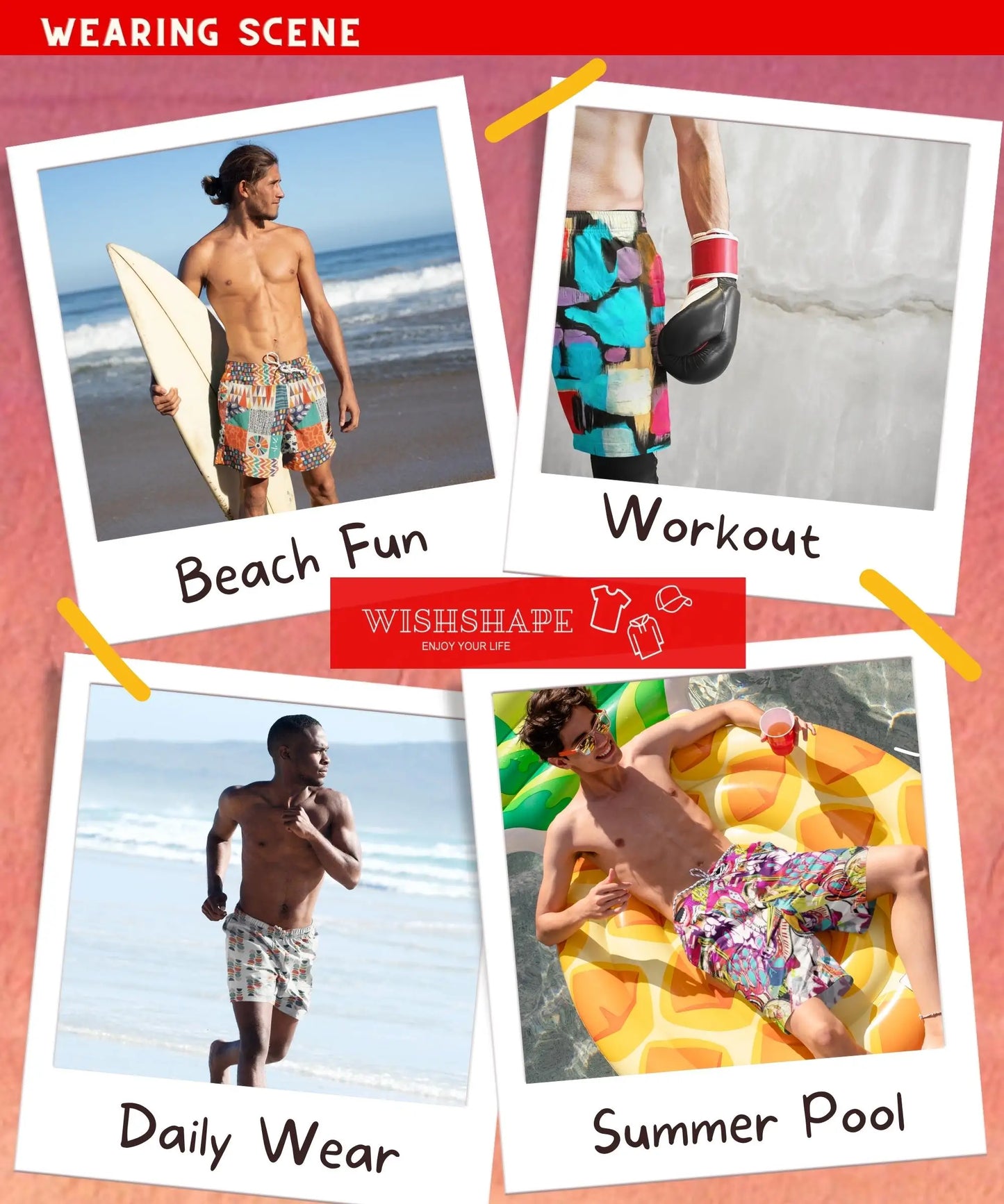 Add Design Board Shorts Summer Custom DIY Made Your Image Hawaii Board Short Pants Men Sportswear Quick Dry Design Swim Trunks
