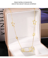 Stainless Steel Necklaces Exquisite Stars Choker High-end Sense Pendants Collar Kpop