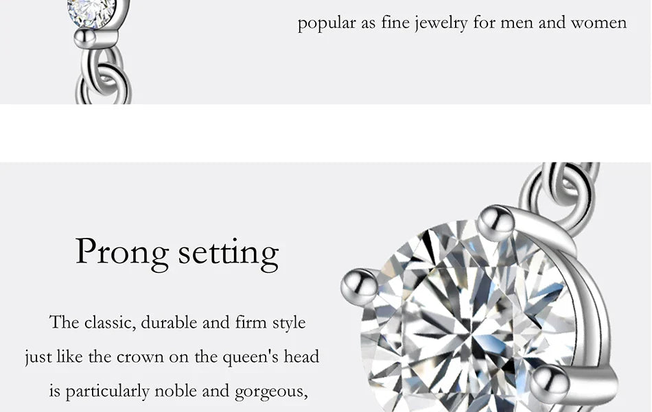 PERFA﻿NY 0.5/1CT Moissanite Drop Earring Women S925 Pure Silver Four Claw Laboratory Diamond Fashion Luxury Wedding Jewelry