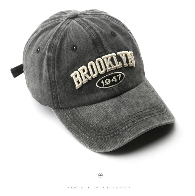 Retro brooklyn Letter Embroidery Baseball Caps Spring Summer Men Women