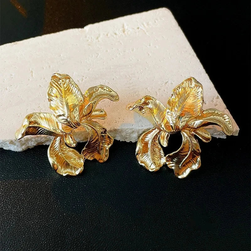 Vintage Earrings Women Bohemian Big Irregular Geometric Gold Metal Dangle Drop Earrings Exaggerated Jewelry 2024