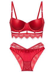 Push up Bra Set Glossy Leather Bra and panty Set Underwear Padded Lace