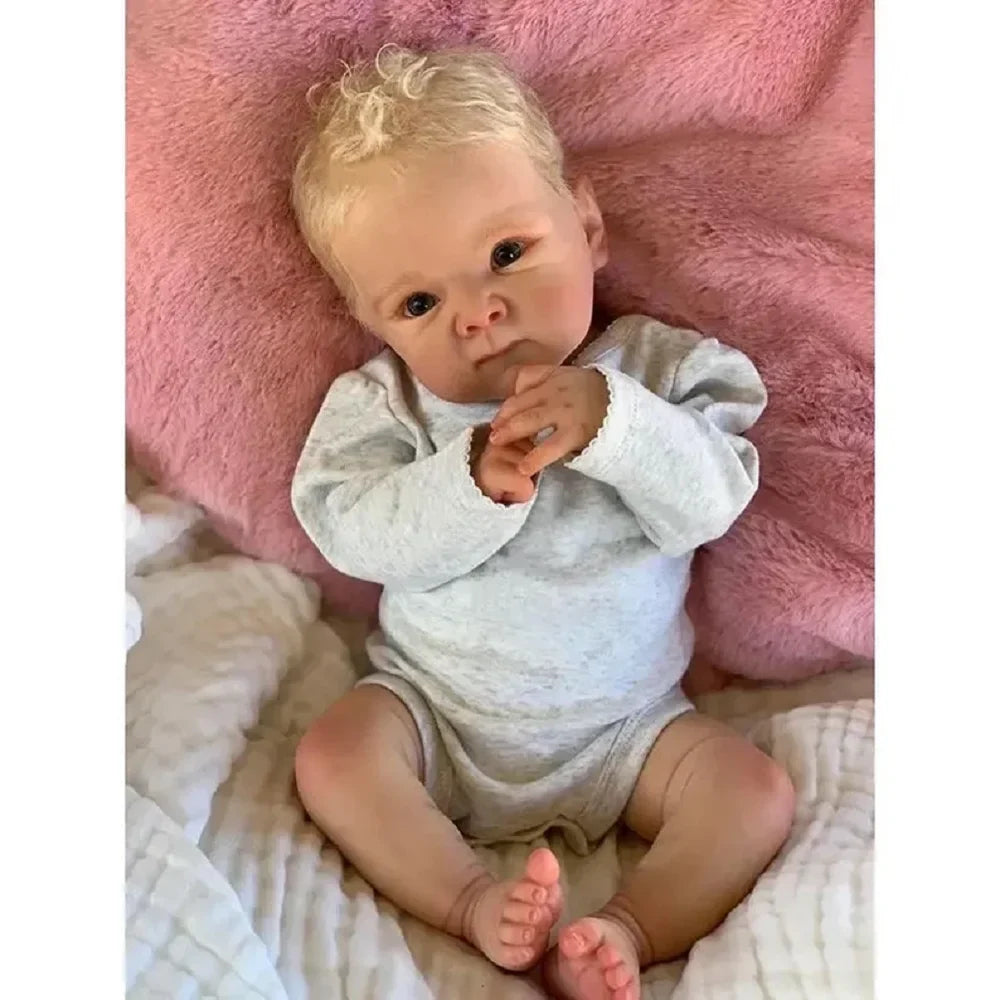 18-20Inch Full Body Vinyl Bettie Bebe Reborn Boy / Girl With Rooted White Gold Hair Washable Handmade Lifelike Real Reborn Doll