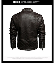 leather men plus fleece autumn and winter leather jacket wash men's coat