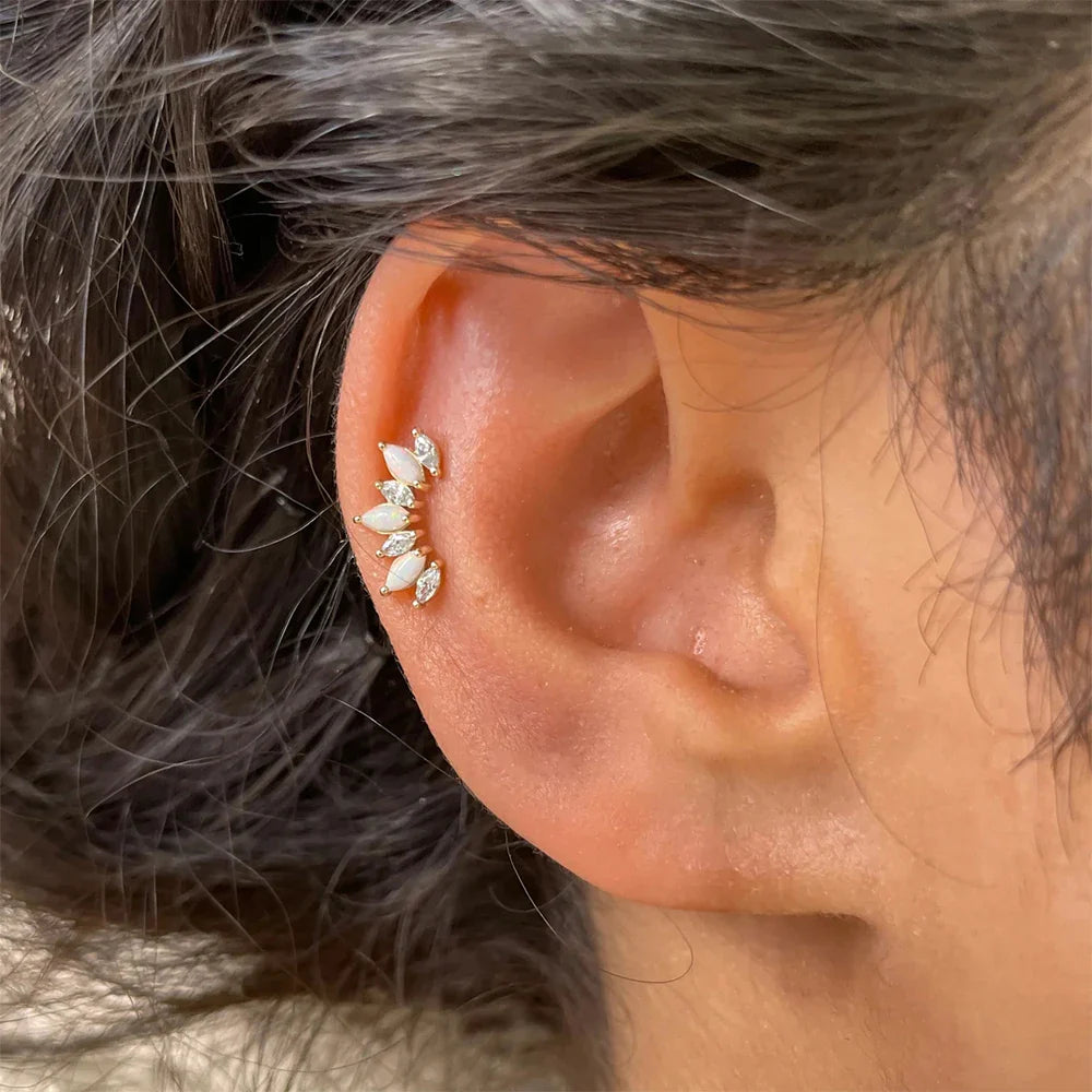 ROXI 925 Sterling Silver White Zircon Opal Earrings For Women Girl Wedding Engagement Jewelry Delicate Ear Buckle jewelry