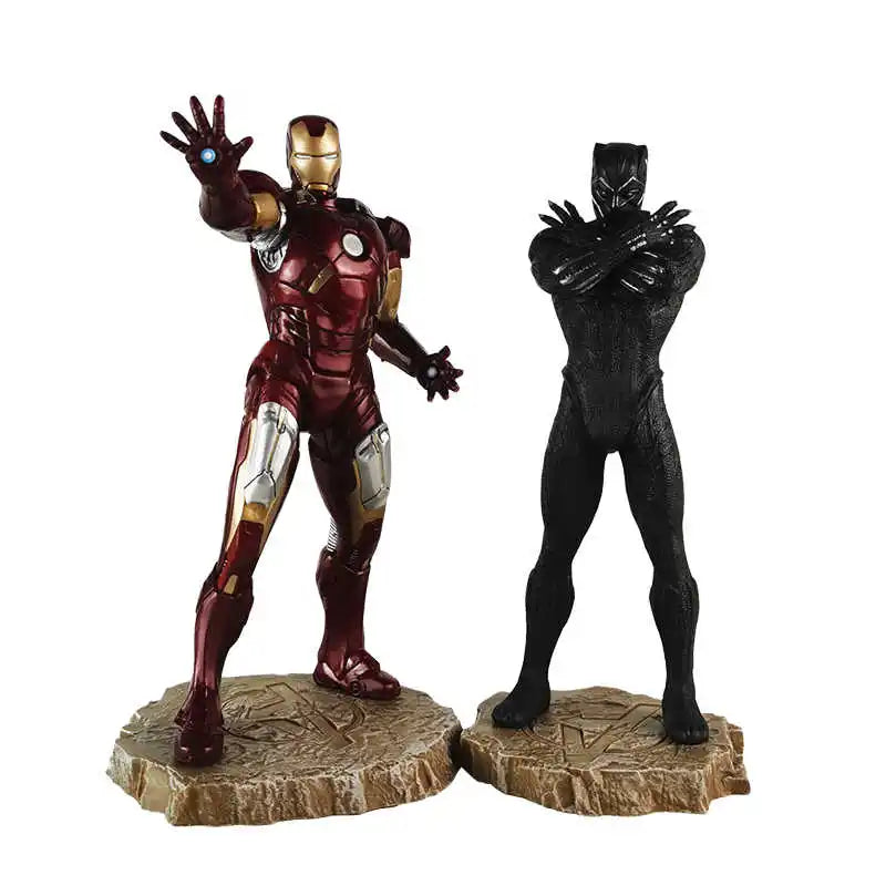 Marvel Anime Movie Statue Collection Iron Man Black Panther Premium Action Figures Desktop Ornament Pvc Toys Boy Surprise Gifts