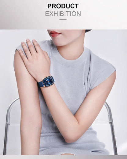 NAVIFORCE Top Brand Women Tonneau Watches Fashion Ladies Quartz Watch Silicone Strap Gift Female Wristwatch Relojes Para Mujer