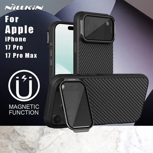 For iPhone 17 Pro Max / 17 Pro case CarboProp Fiber Magnetic Adapt Translucent Black Camera Cover Lens Back Cover Protection