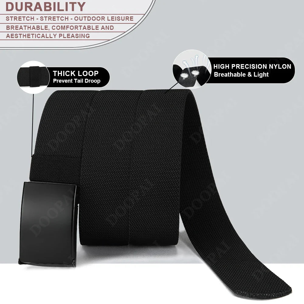 Men Female Belts Military Nylon Adjustable Belt Outdoor Travel Tactical Waist Belt with Plastic Buckle for Pants 125cm
