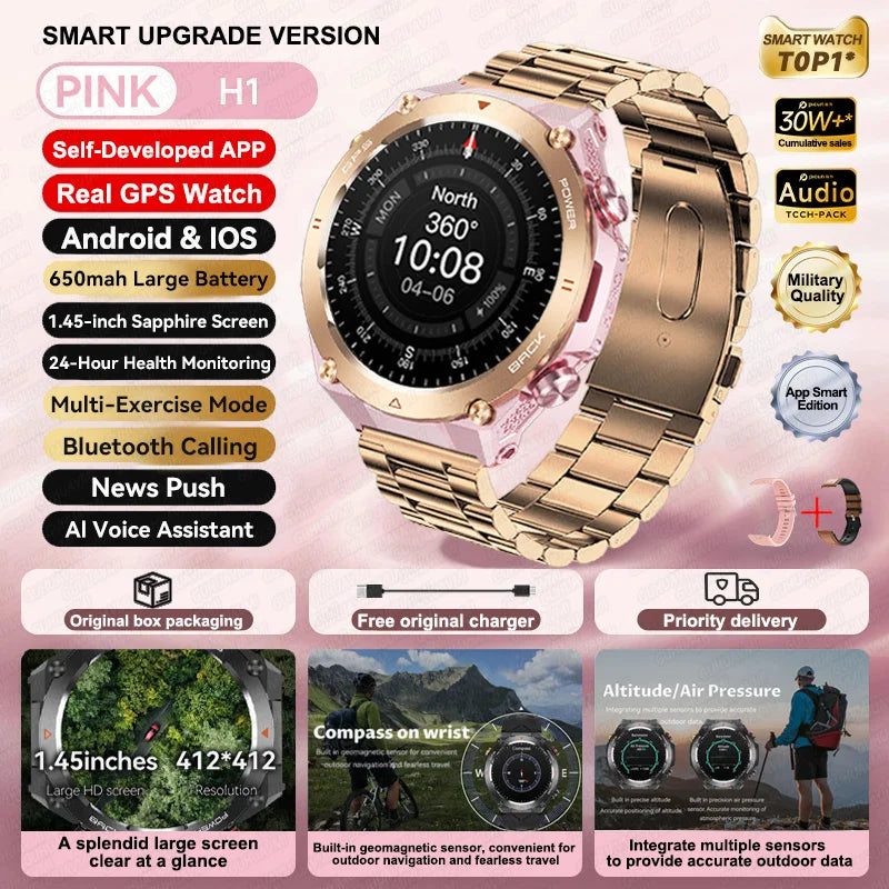 Xiaomi GPS Sports Smart Watch Men Waterproof Fitness Tracker Bluetooth call
