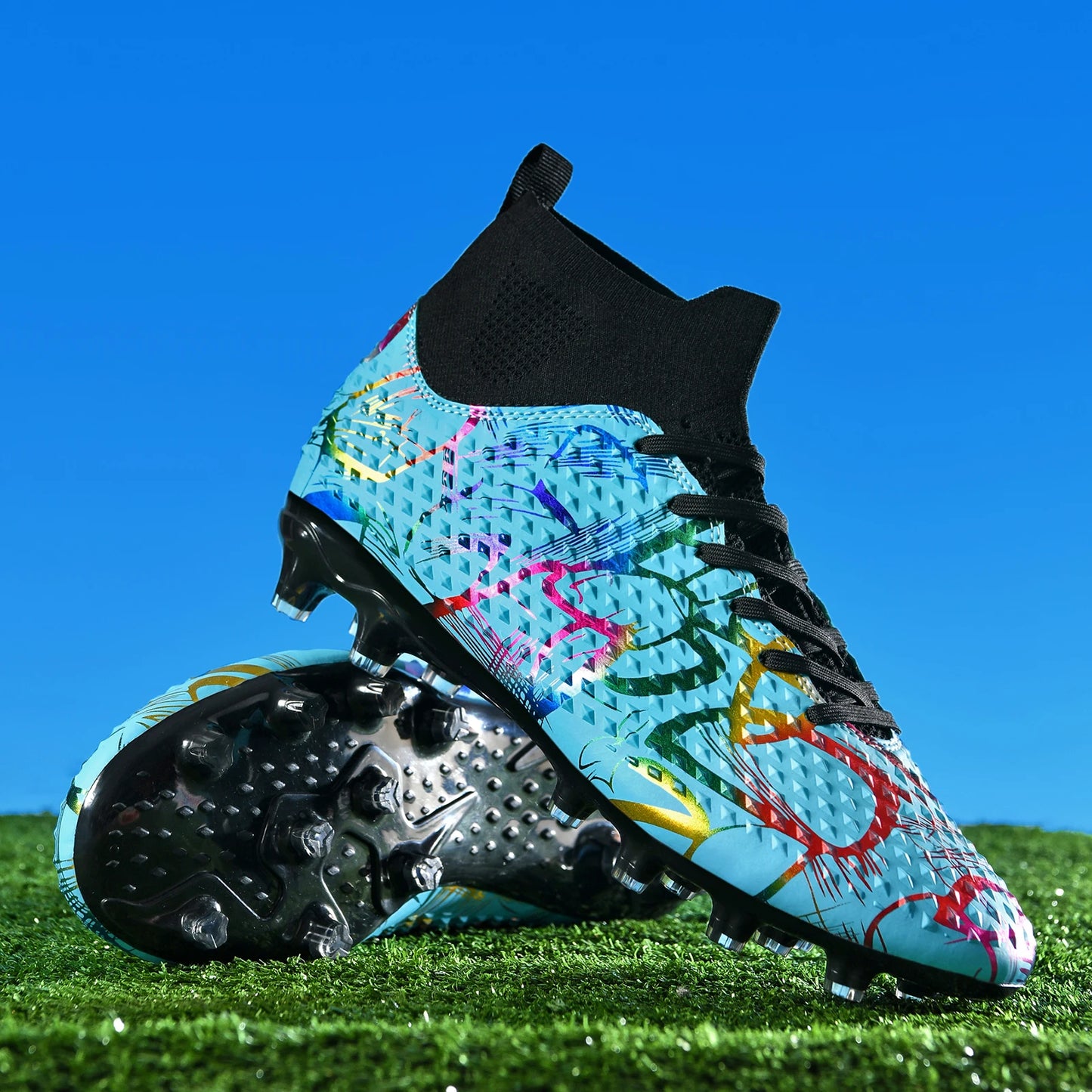 Men Soccer Shoes Children Futsal Non Slip Football Boots Grass Indoor Sports Cleats