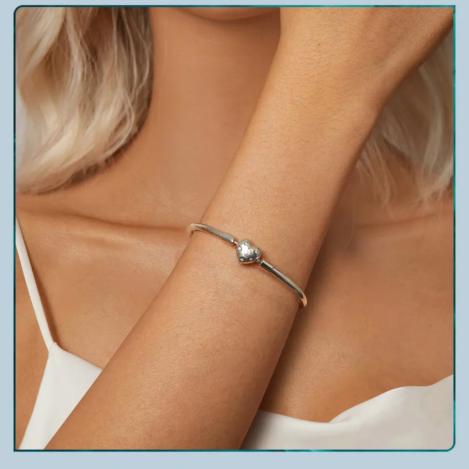 BAMOER Genuine 925 Sterling Silver Charm Glossy Bracelet Heart/Shell Clasp Basic Bangle Star Spacer Beads for Women DIY Jewelry