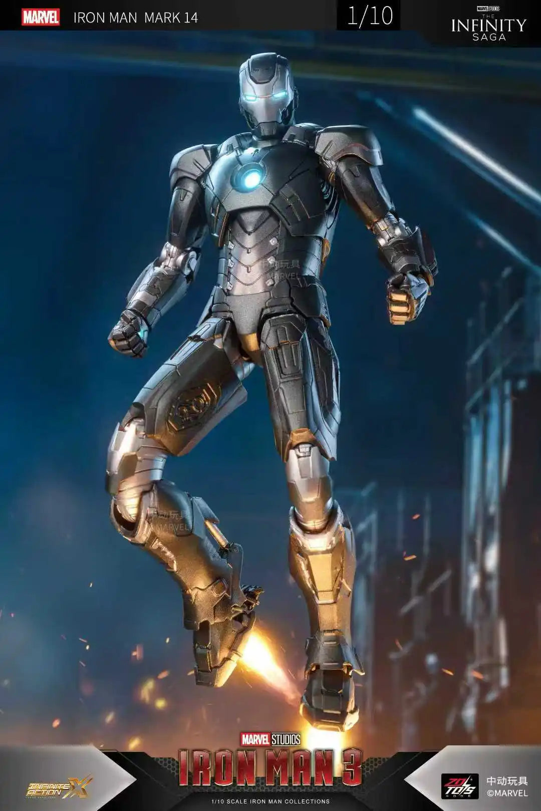 Original ZD Toys Iron Man Tony Stark MK9 MK14 MK12 MK27 MK15 MK35 MK22 MK40 Hammerhead Action Figure Anime Collect Model Gifts