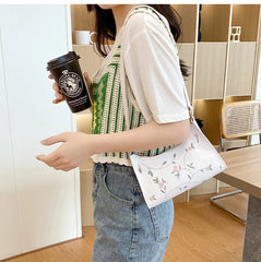 Fashion Embroidered Women's Handbags PU Leather Small Shoulder Clutch Bags