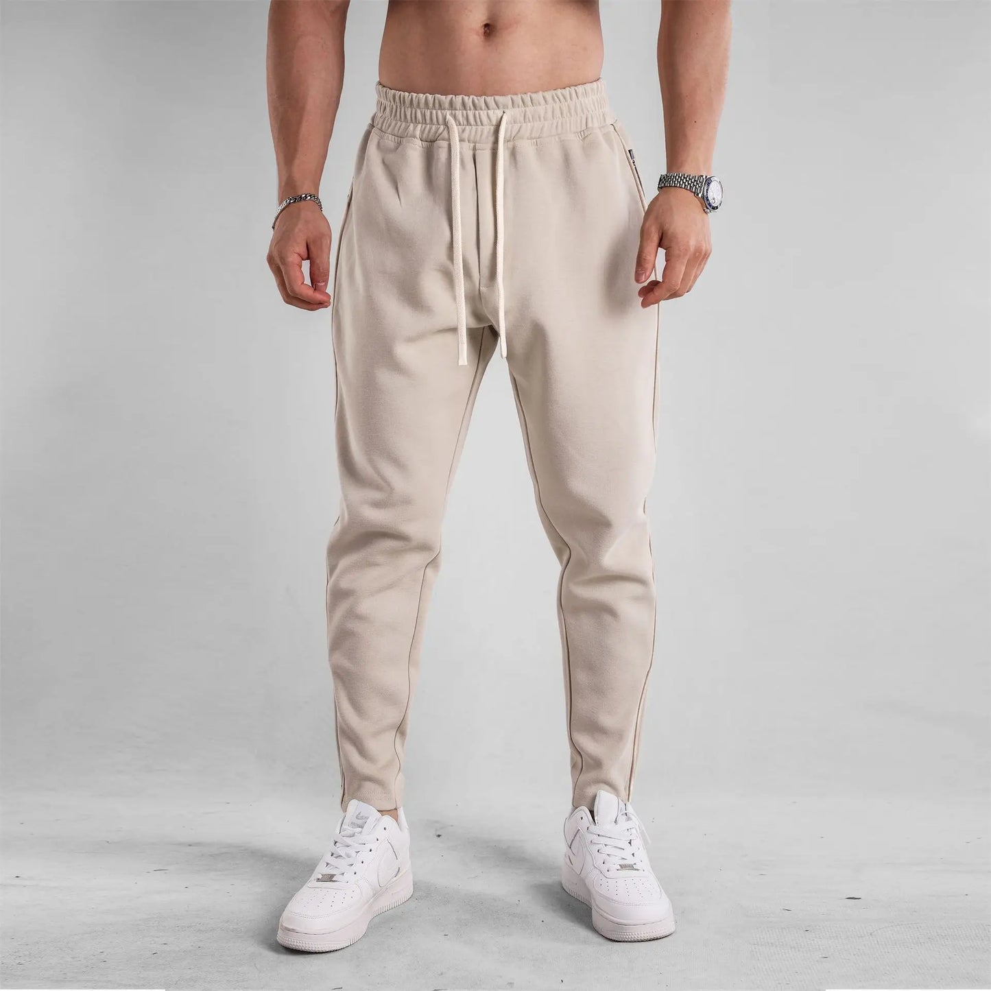 Men's Clothing Sport Casual Zipper Baggy Pants Cotton Long Trousers Outdoor Gym