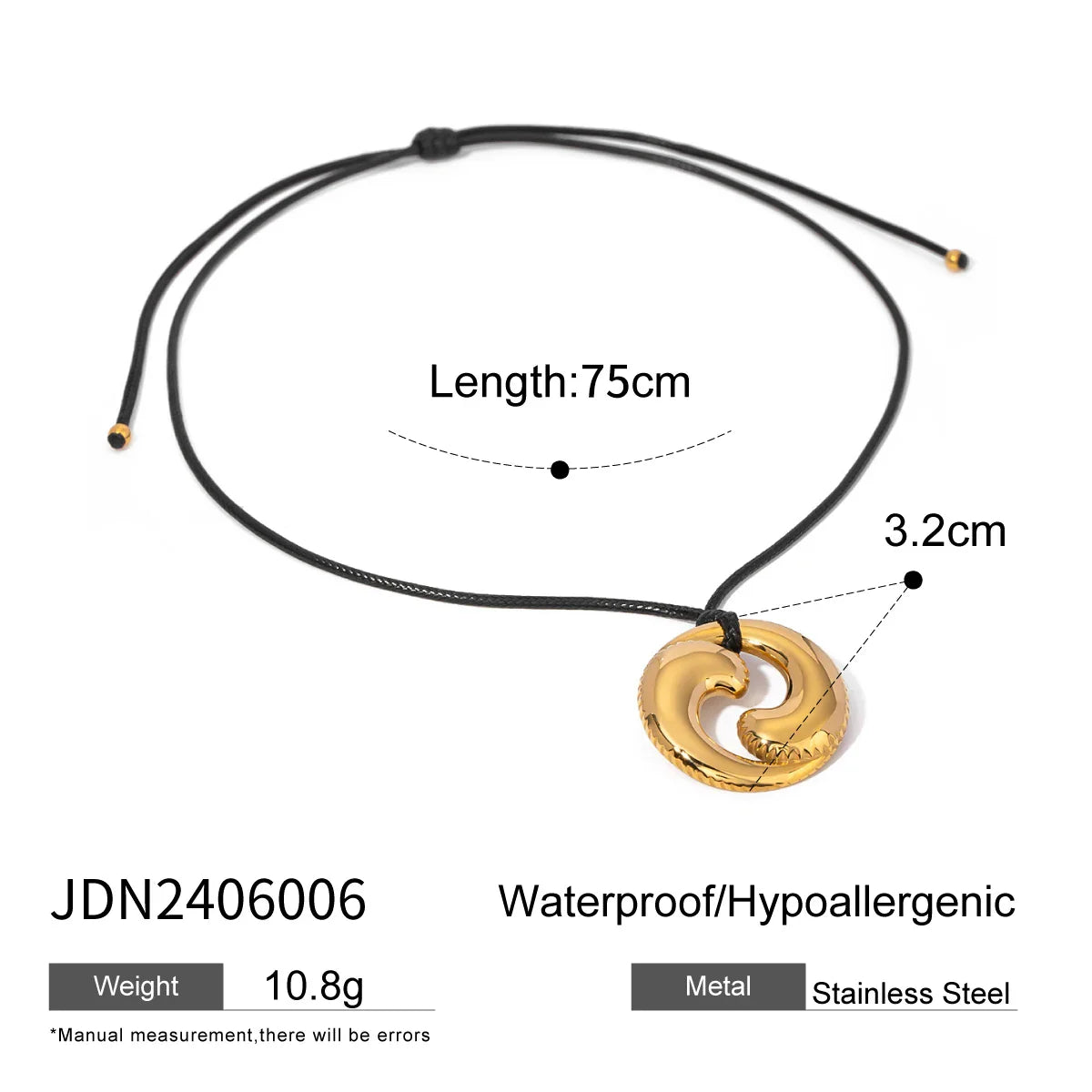 Uworld Waterproof Stainless Steel Micro Trend Cord Necklaces Women Statement Metal 18K Gold Plated Trendy 2024 Jewelry collares