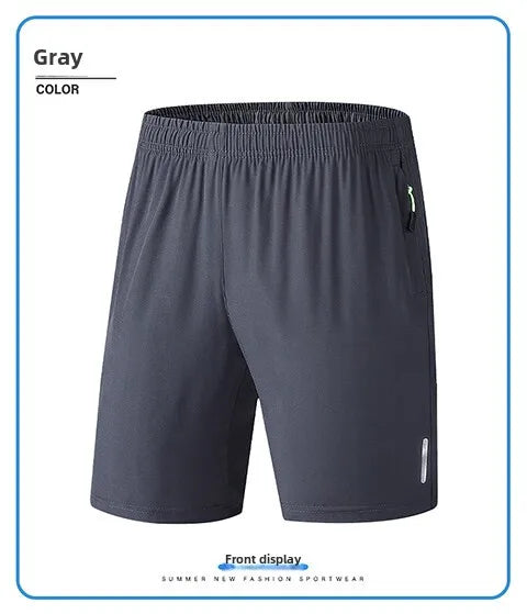 2025 New Trendy Ice Silk Quick-Dry Casual Outdoor Sports Shorts for Men - Large Size 5-Inch Shorts, Breathable & Comfortable
