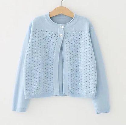0-8 Yrs Unisex Cotton Girls Jacket Children Boys Blue Coat Shrug Cardigan Sweater Kids Clothes 2 3 4 5 6 7 8 Year Old 185032