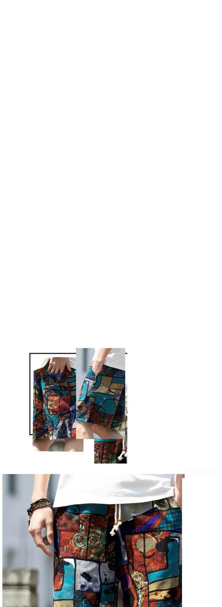 2026 Summer New Boutique Flower Cotton Linen Men's Casual Beach Shorts Men's Comfortable Breathable Leisure Shorts Male XXXXXL