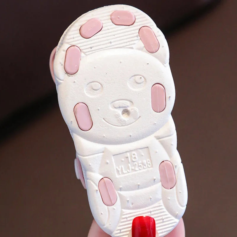 Princess Kids Summer Shoes Cute Bow Soft Breathable PVC Baby Girls Sandals