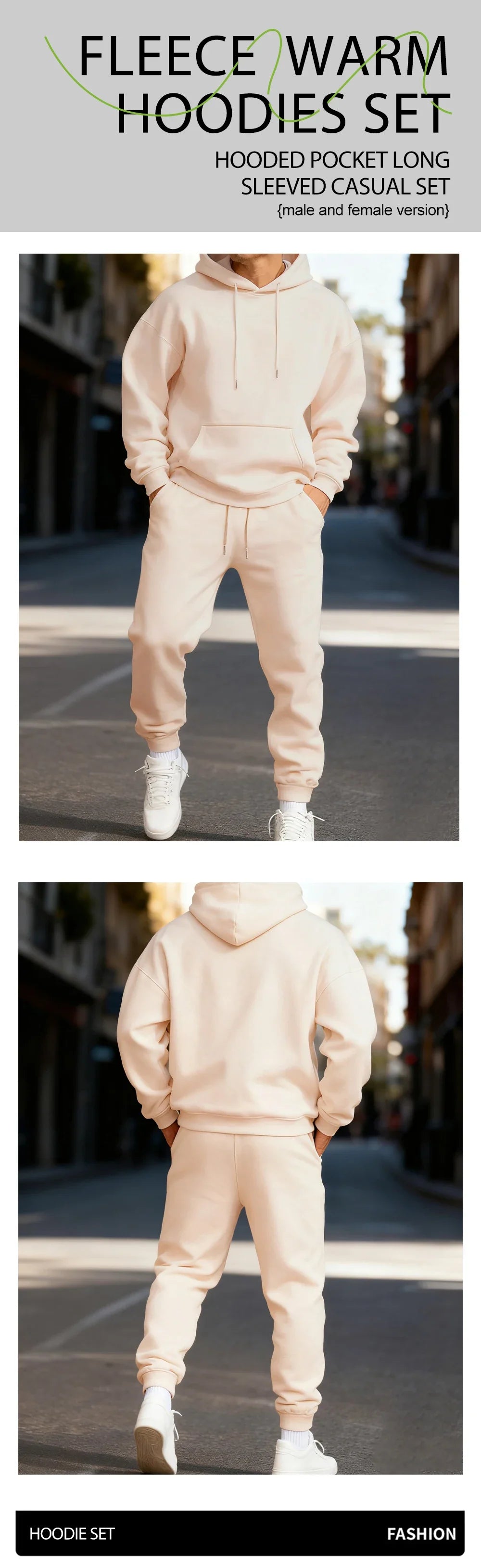 Usa Simple Line Printed Man'S Hoodie Set Fashion Pocket Two Pices Sets Fleece Autumn Clothing Casual Winter Sporty Streetwear