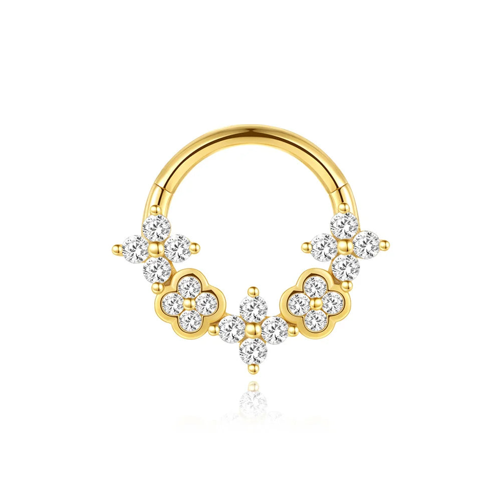 ROXI S925 Sterling Silver Petals Stud Earring Microinlaid Colorful Cubic Zirconia Chain Tassel Earrings For Women Dangle Earring