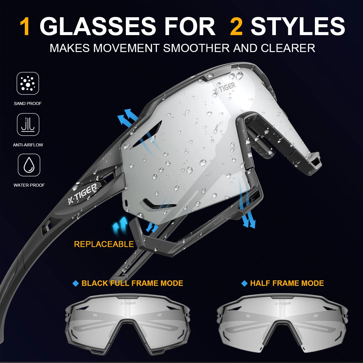Sunglasses UV400 Protect Cycling Glasses Sports Polarized Men Bicycle