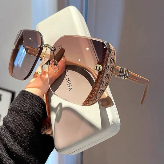 Sunglasses Women Luxury Brand Letters Anti Strong Light Vintage