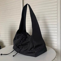 Women Bag Nylon Bucket Fashion Solid Zipper SOFT Shoulder Bag Purses