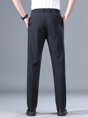 Summer Good Stretch Smooth Trousers Men Business Elastic Waist