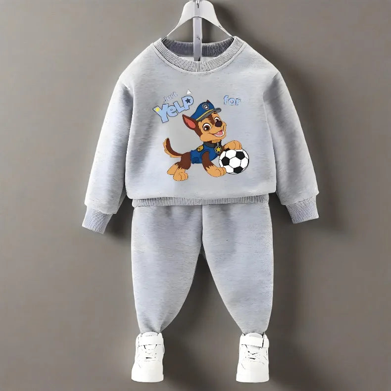 PAW Patrol Spring Fall Boys O Neck Pullover and Sweatpant Two Piece Set Children's Casual Hoodies Sets Kids Sport Clothes Suit