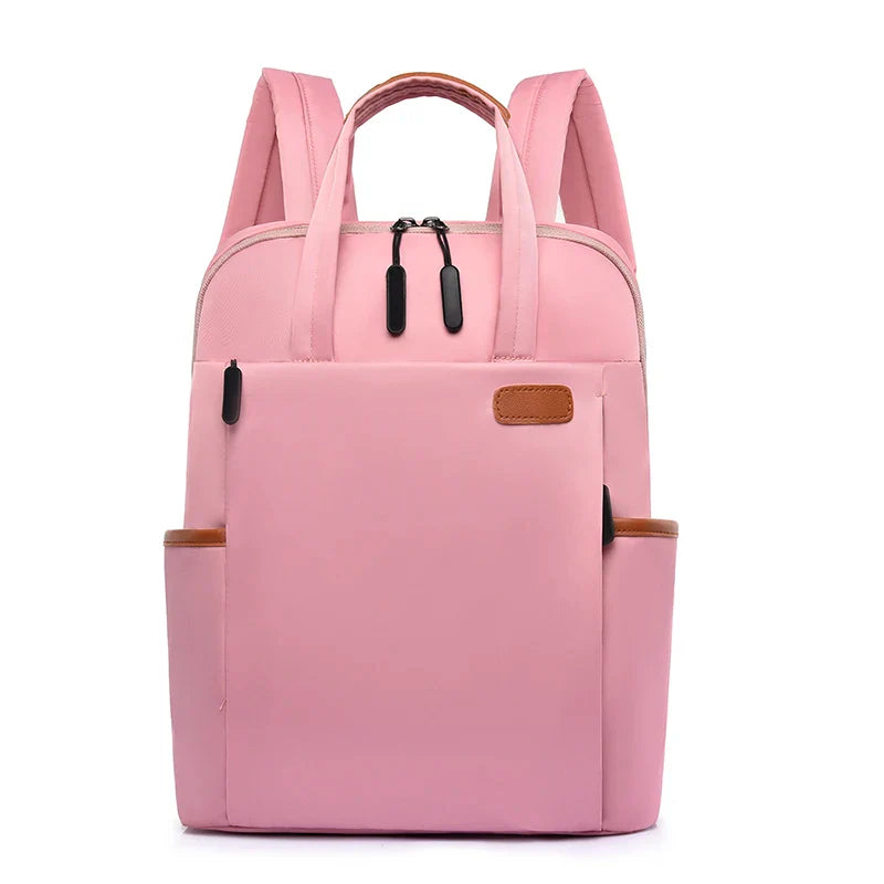Laptop backpack with multiple pockets, adjustable shoulder straps, zipper closure, multi-purpose, school backpack