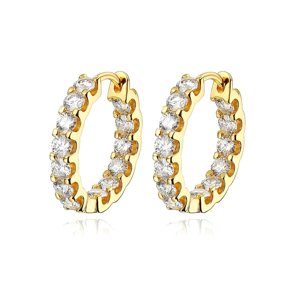 KNOBSPIN 2.6ct D Color Moissanite Earring 925 Sterling Sliver Plated White Gold Hoop Earring for Women Wedding Party Jewelry