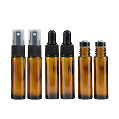 2Pcs 10ml Essential Oil Bottle doterra Amber Thick Glass Roller Bottle Perfume Spray Bottle Dropper Bottle Travel sub-bottling