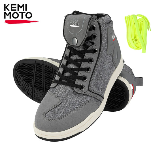 KEMIMOTO Motorcycle Shoes Men Daily Riding Boots Casual Flat Shoes Anti-collision Protection for Outdoor Cycling Sports Sneakers