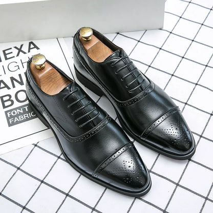 Business Formal Black Leather Shoes Mens Fashion Casual Dress Shoes Classic Italian Formal Oxford Shoes For Men Zapatos Hombre