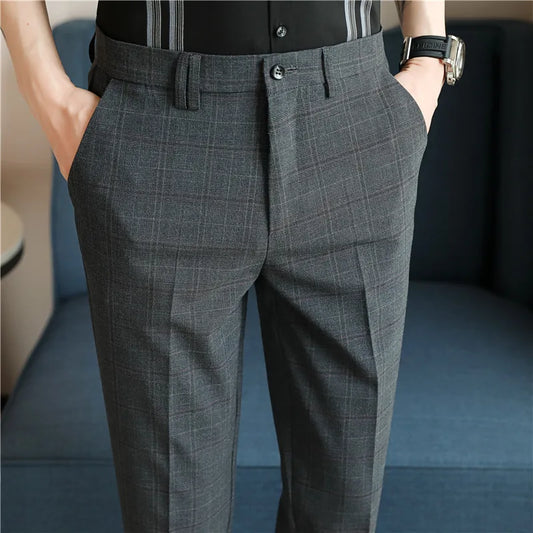 Fashion Dress Pants Men's British Style Business Formal Straight Trousers