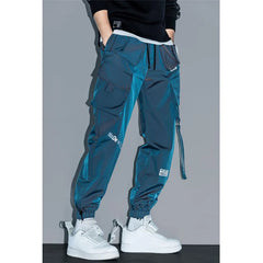 Thin Streetwear Casual Pants Men Ribbons Harem Jogging Pants Male Slim Fit Spring