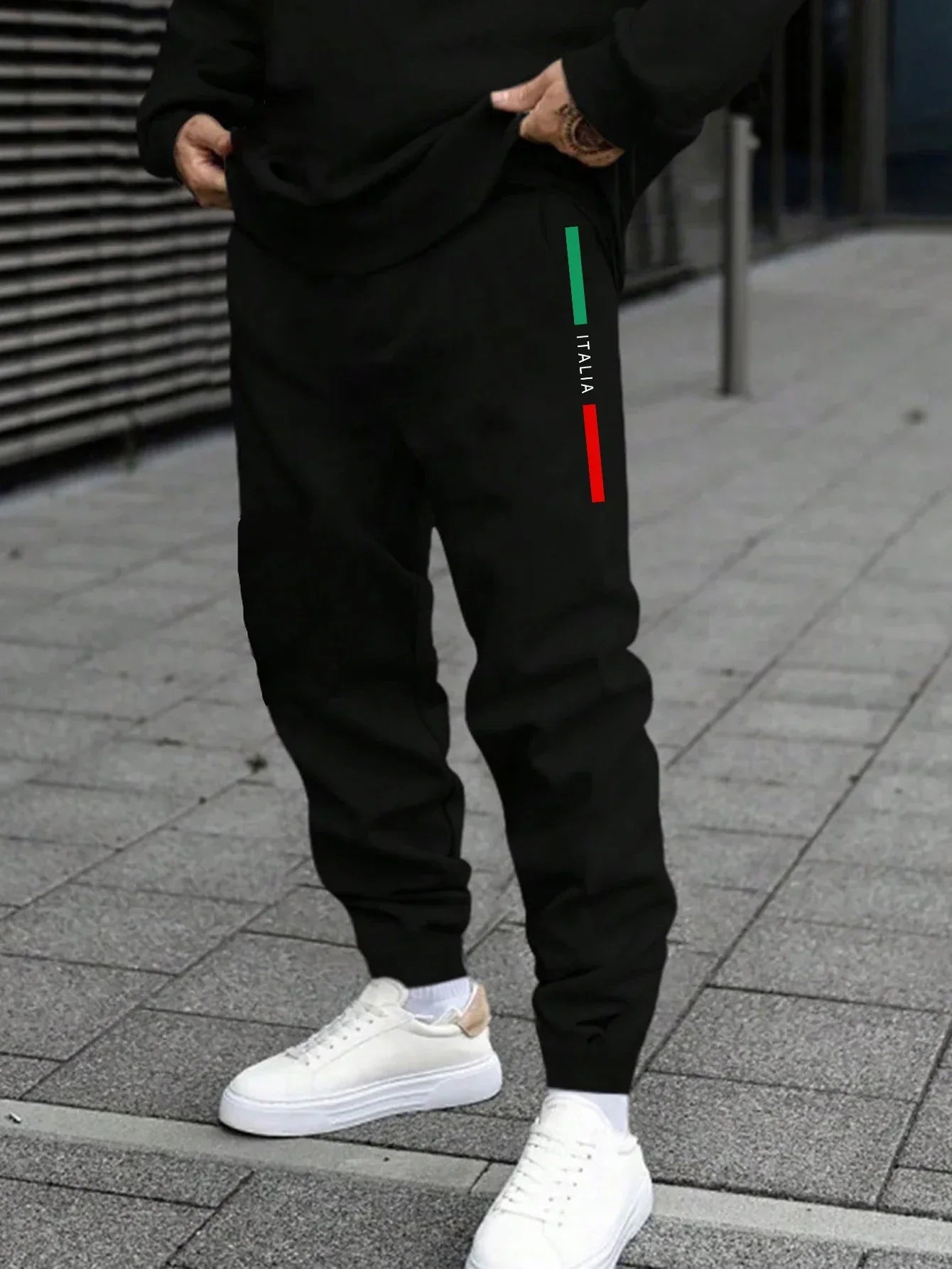 Autumn Mens Tracksuit Italy O Neck Sweatshirt Sweatpants Casual Sports Single Piece Tops Pants Man Clothing Hip Hop Streetwear