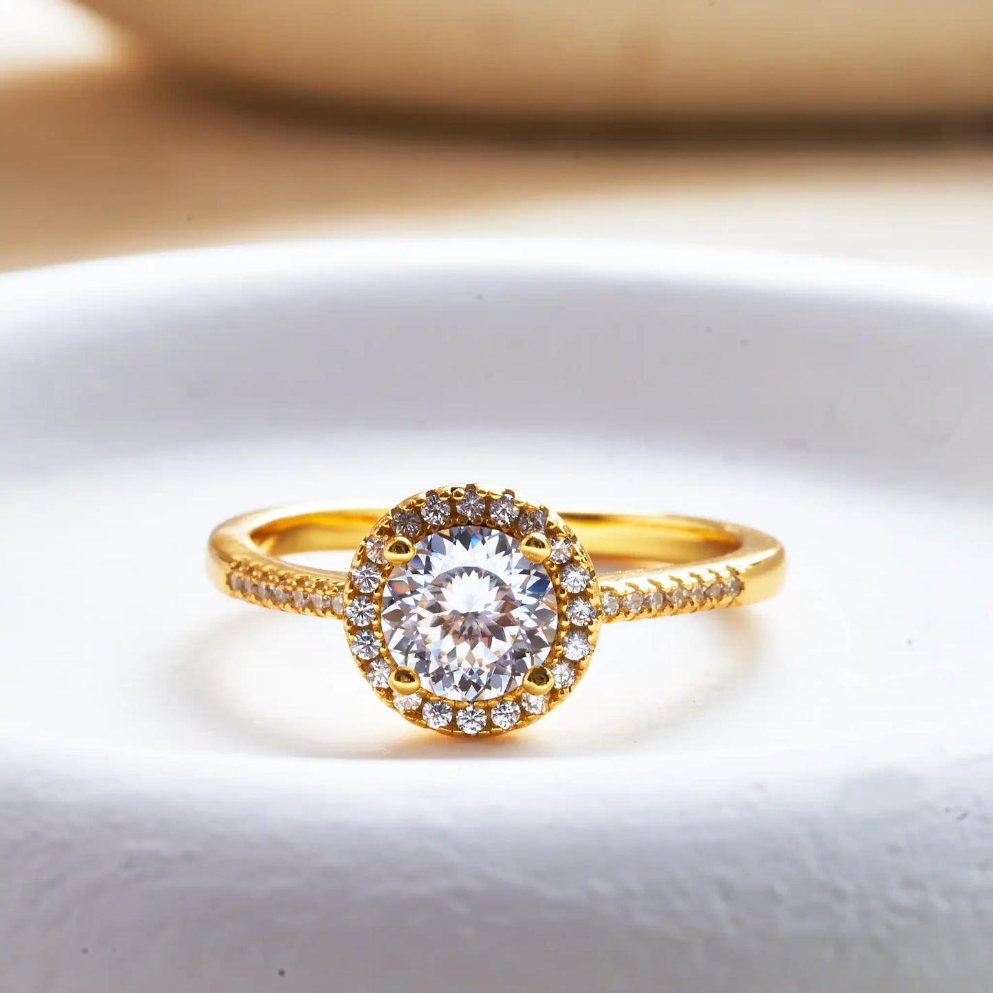 1 Carat Moissanite Ring For Women Solid 925 Silver 18k gold yellow Plated Luxury Wedding Female Jewelry With Certificate Gift