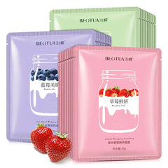 15Pcs Fresh Fruit Face Mask Snail Hyaluronic Acid Hydrating Firming Skincare Sheet Masks Facial Mask Korean Cosmetics