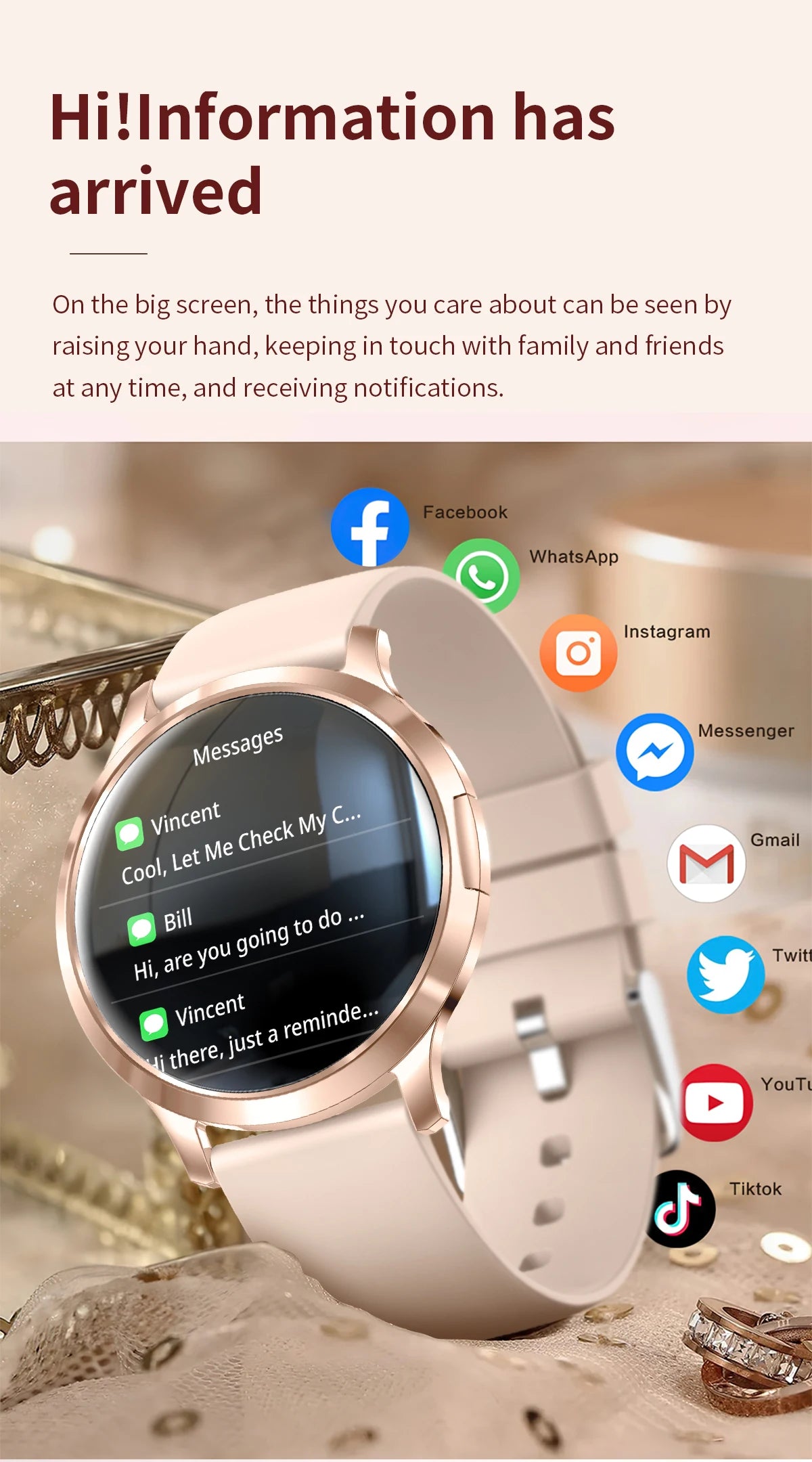 LIGE 2025 New Smart Watch For Women AMOLED HD Screen Watches IP68 Waterproof Heart Rate Monitor Ladies Utra-thin Smartwatch