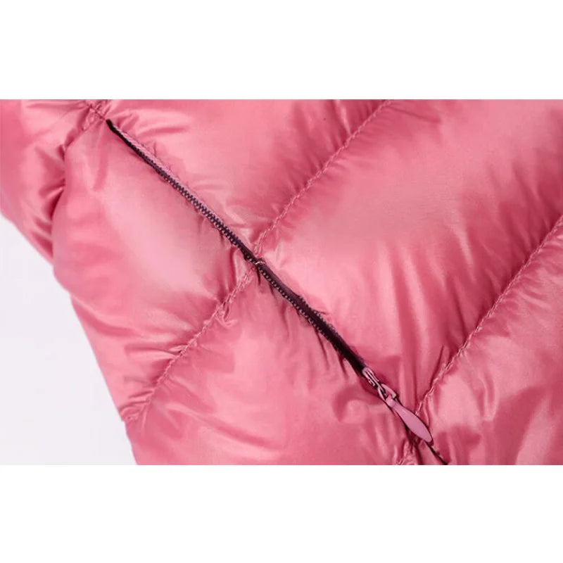 Winter Women Down Jackets Long White Duck Down Ultra Light Thin Casual